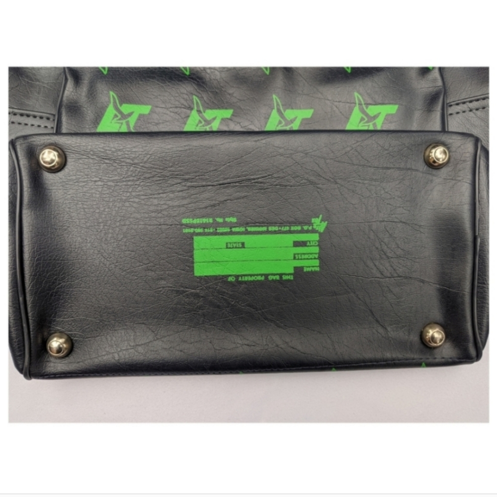 Vintage Lindblad luggage travel bag blue satchel green birds - Picture 3 of 5